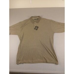NWT Vintage Bugle Boy Exclusive  Polo Shirt Beige Textured Men's 2xl New !!
